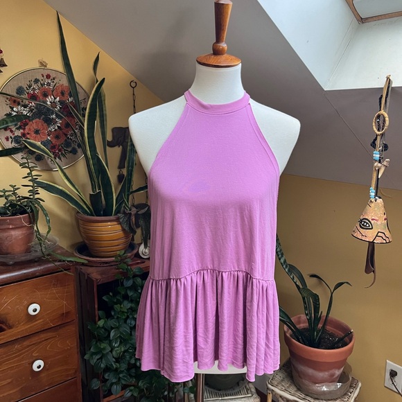 Kimchi Blue Shirt XS Moonchild Babydoll Halter Tank Purple Lux Urban Outfitters - Picture 1 of 9